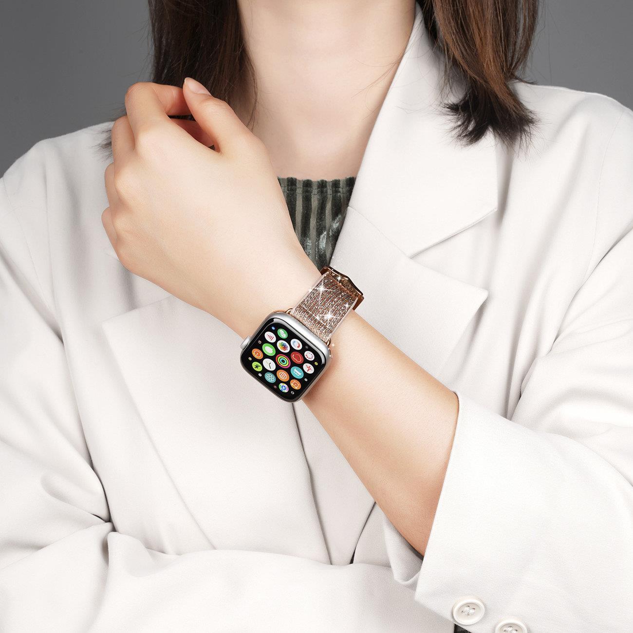 Złoty pasek, bransoleta do zegarka Apple Watch Ultra 1-2 / Series 4-10 / SE 44/45/46/49mm