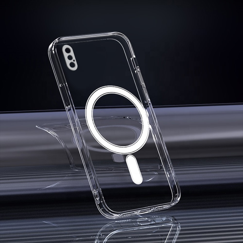 Etui do iPhone XS MAX MagSafe, osłona na aparat, przeźroczyste