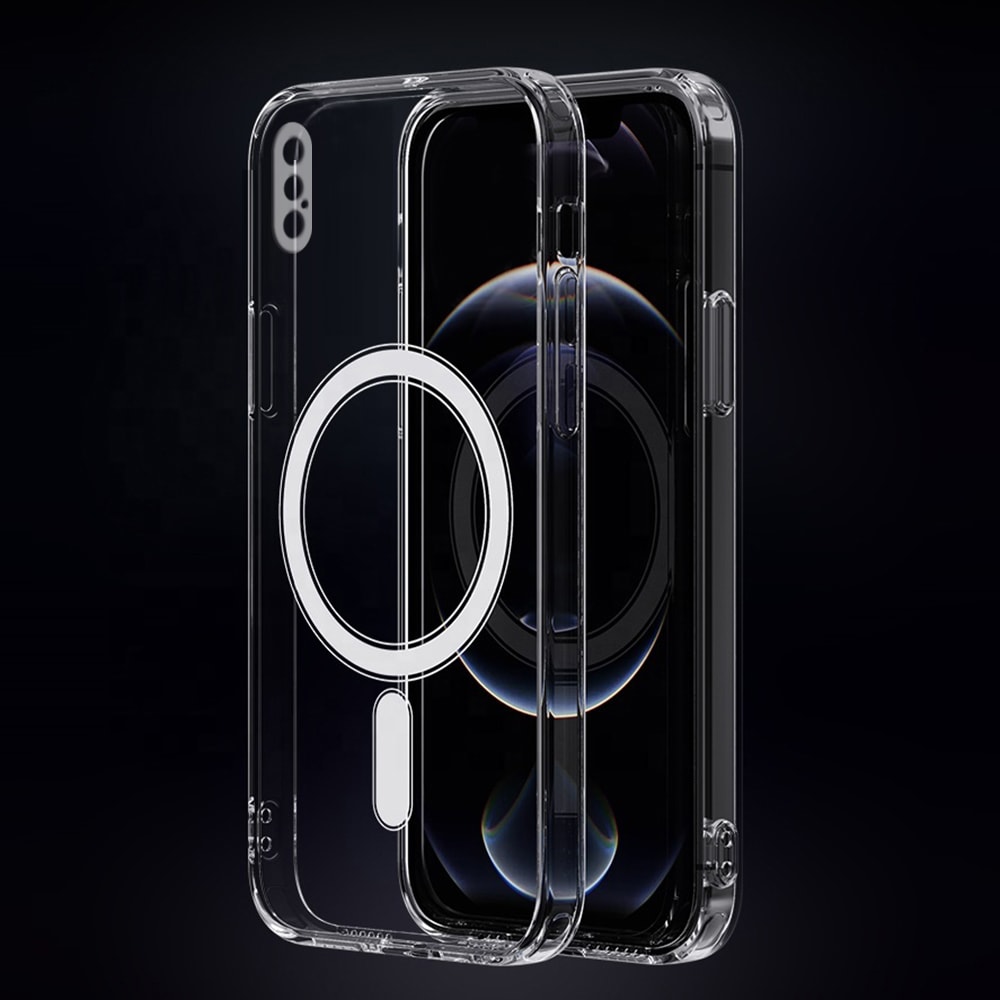 Etui do iPhone XS MAX MagSafe, osłona na aparat, przeźroczyste
