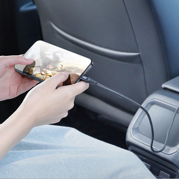 Kabel USB Typ C – Lightning, MFI do szybkiego ładowania, 1.8m, czarny