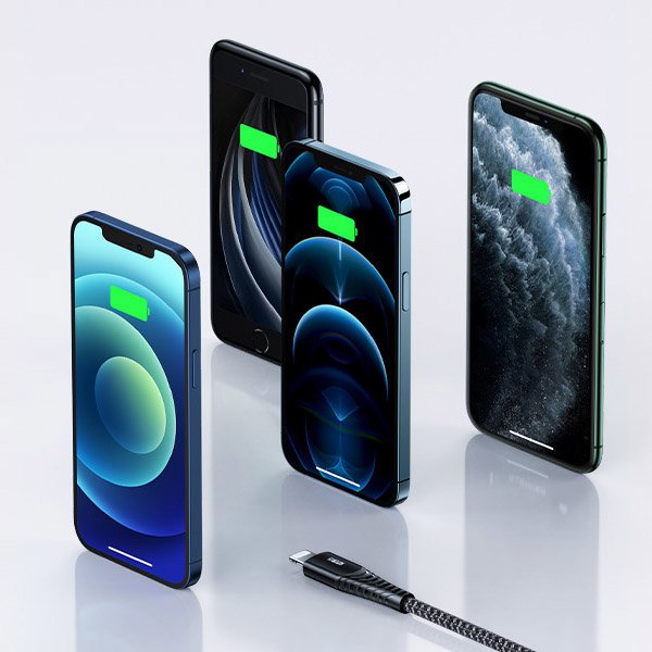 Kabel USB Typ C – Lightning, MFI do szybkiego ładowania, 1.8m, czarny