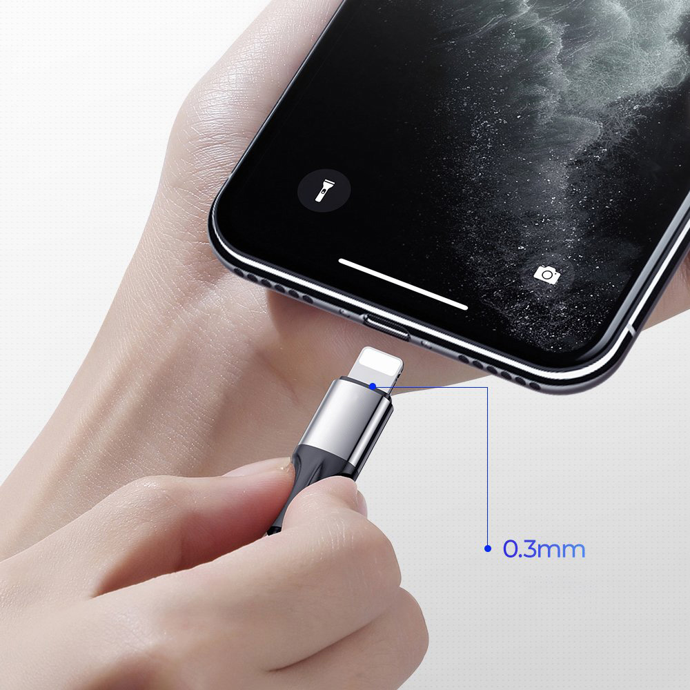 Kabel USB – Lightning, do iPhone SE/8/X/XR/XS/11/12/13/14 do szybkiego ładowania, 1.5 metra, czarny