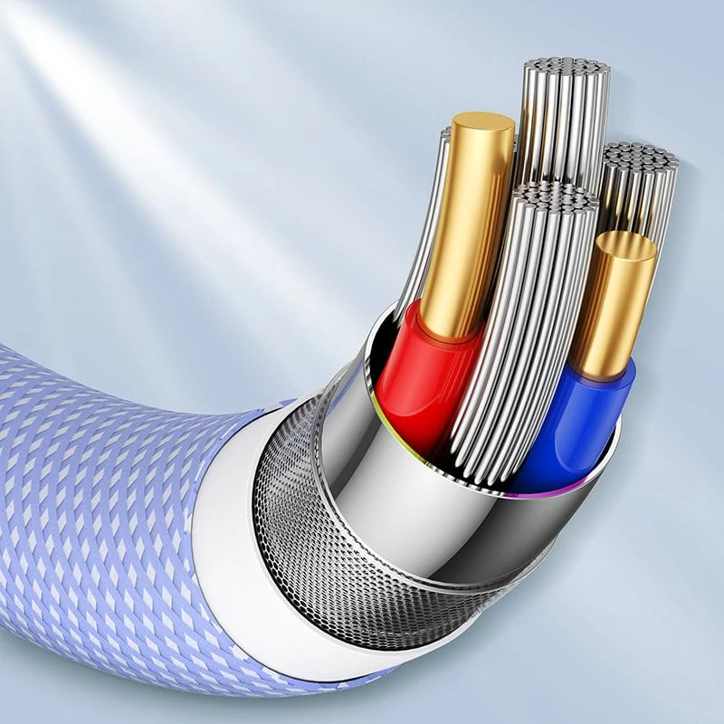 Kabel USB – Lightning, obsługa transmisji danych, 1 metr, fioletowy liliowy