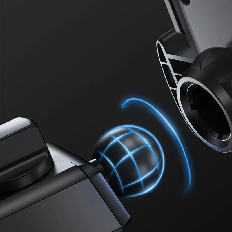 Uchwyt samochodowy na telefon z teleskopowym wysuwanym ramieniem na deskę rozdzielczą i szybę, czarny