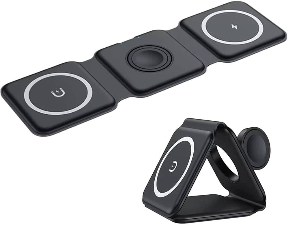 Ładowarka bezprzewodowa indukcyjna 3w1 – 15W iPhone, Apple Watch, AirPods, czarna