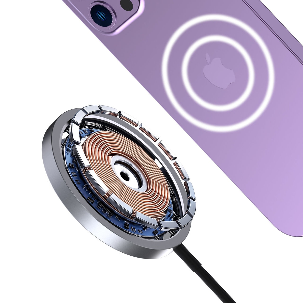 Ładowarka magnetyczna do MagSafe iPhone 16/15/14/13/12 (Mini/Plus/Pro/Pro Max),15W, czarna