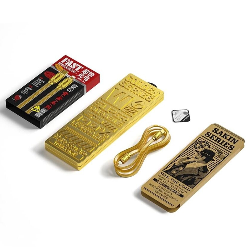 Kabel USB Typ C – Lightning, do szybkiego ładowania 20W, 1 metr, złoty