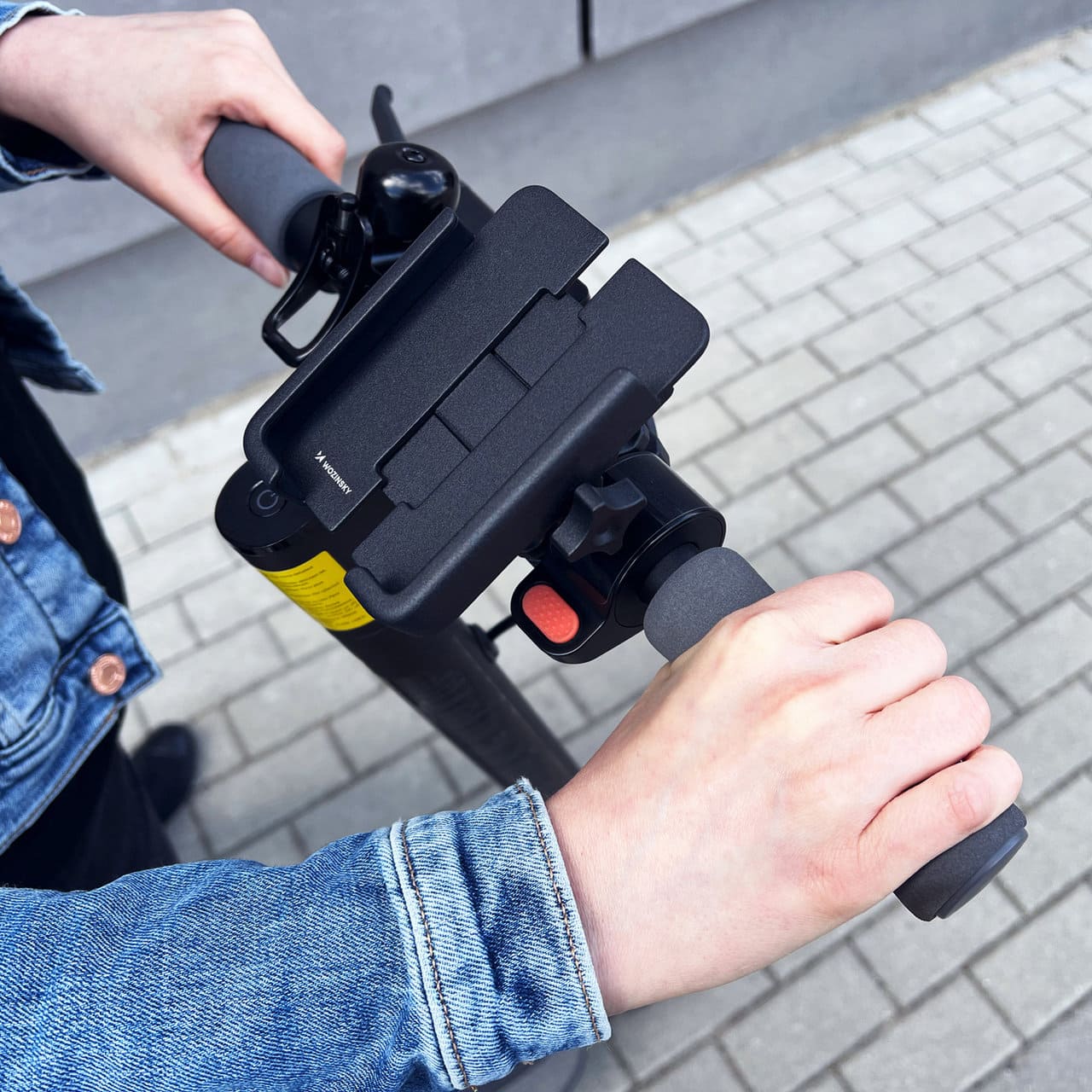 Metalowy uchwyt na telefon do roweru, hulajnogi, czarny