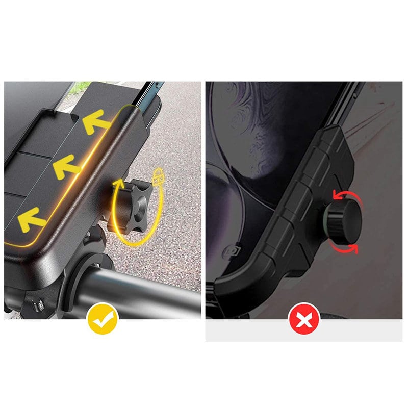 Metalowy uchwyt na telefon do roweru, hulajnogi, czarny