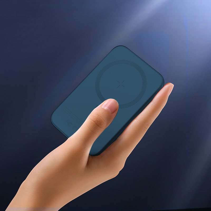 Power Bank 10000mAh do iPhone z MagSafe magnetyczna, szybka ładowarka bezprzewodowa, granatowy