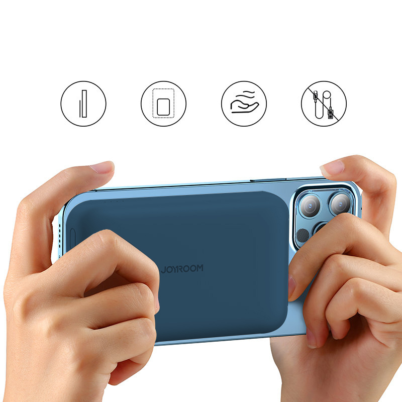 Power Bank 10000mAh do iPhone z MagSafe magnetyczna, szybka ładowarka bezprzewodowa, granatowy