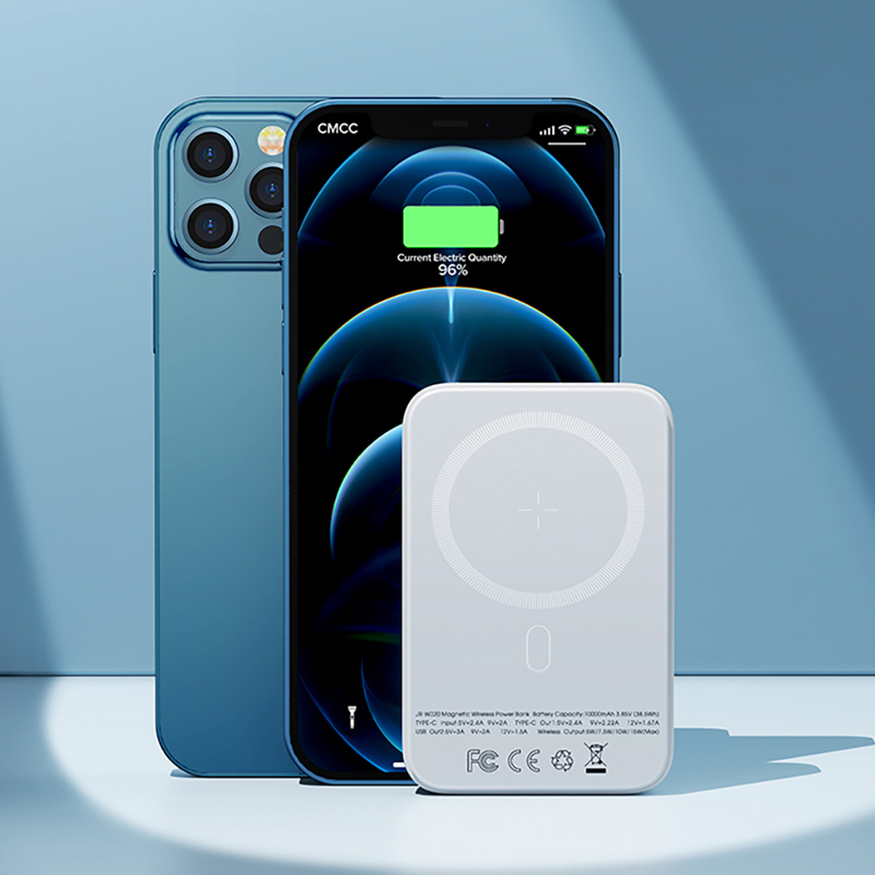 Power bank akumulator MagSafe 10000mAh, bezprzewodowe ładowanie, biały