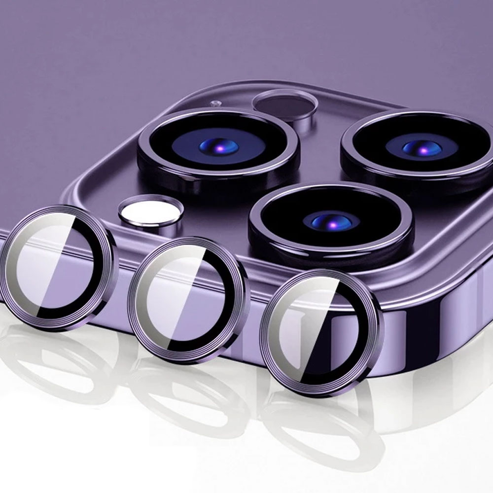Metalowa osłona obiektywów szkło na aparat iPhone 14 Pro Max, głęboka purpura