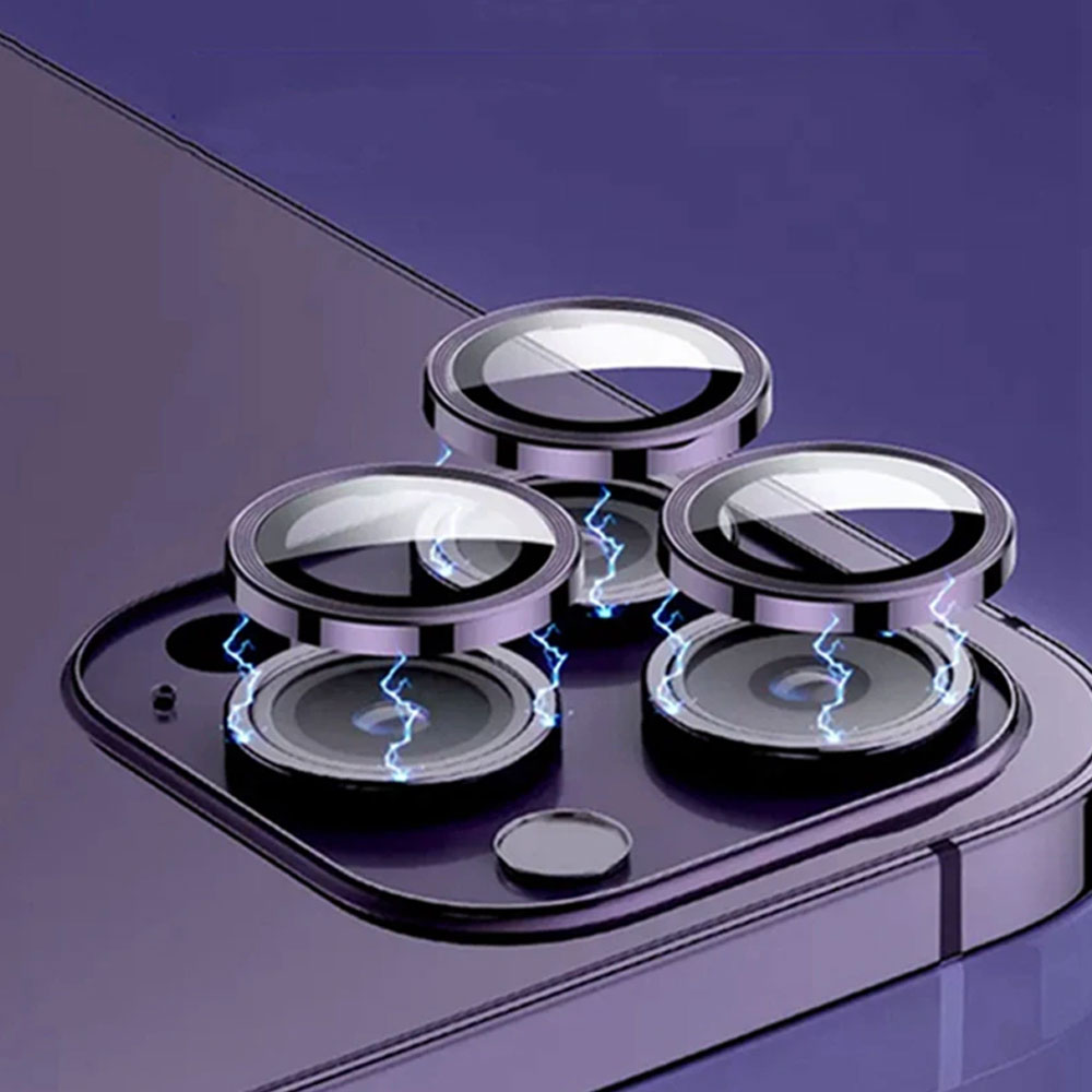 Metalowa osłona obiektywów szkło na aparat iPhone 14 Pro Max, głęboka purpura