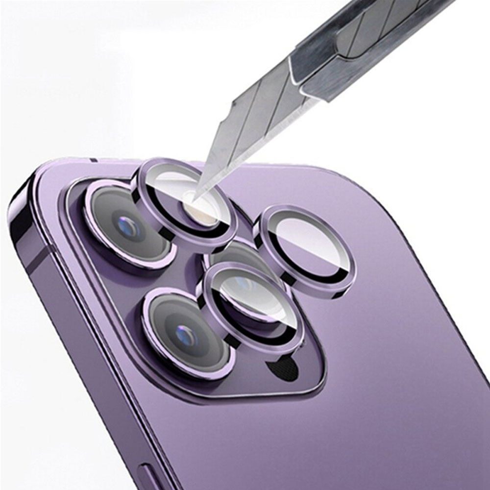 Metalowa osłona obiektywów szkło na aparat iPhone 14 Pro Max, głęboka purpura