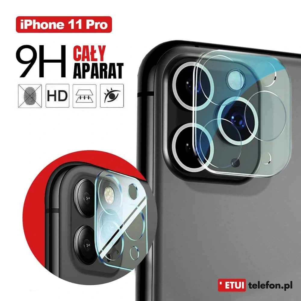iPhone 11 Pro pełne szkło hartowane na cały aparat, kamerę