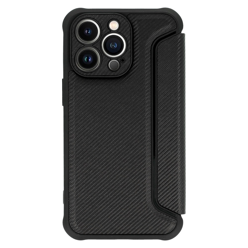 Etui do iPhone 14 Pro Carbon Book zamykane, książka, czarne