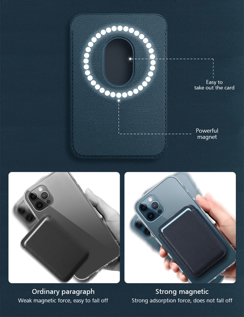 Portfel magnetyczny Leather Mag Wallet, eco skóra, czarny