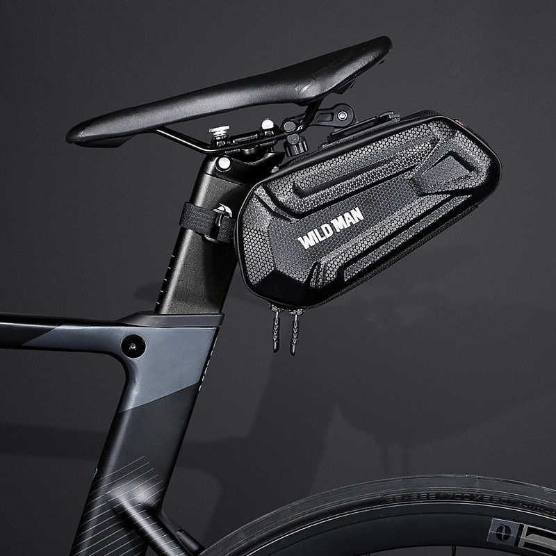 Torba rowerowa pod siodełko, wodoodporna o pojemności 1,2 litra, czarna