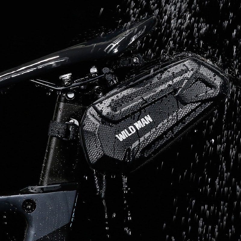 Torba rowerowa pod siodełko, wodoodporna o pojemności 1,2 litra, czarna