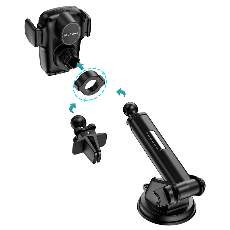 Uchwyt ładujący 3w1, szybkie 15W, automatyczne zamykanie, na szybkę, kokpit i do kratki