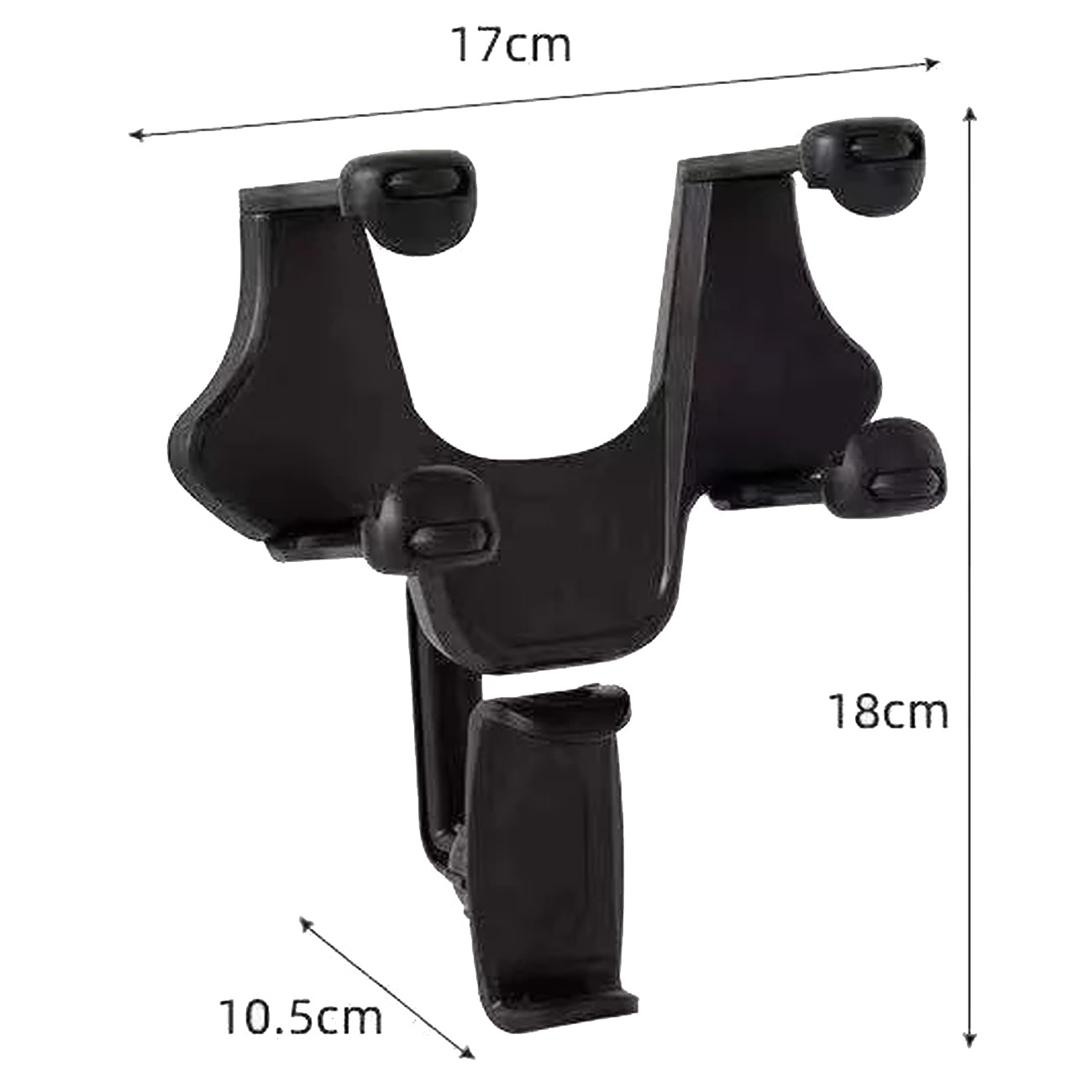 Uchwyt samochodowy 360 ° do telefonu na lusterko wsteczne, czarny