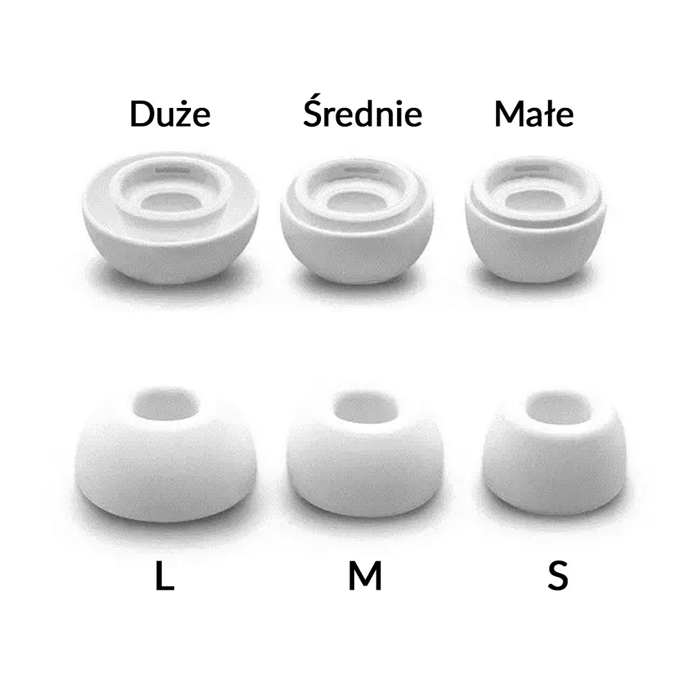 Wkładki do słuchawek dokanałowych, zestaw wymiennych końcówek, gumek, 3 różne rozmiary