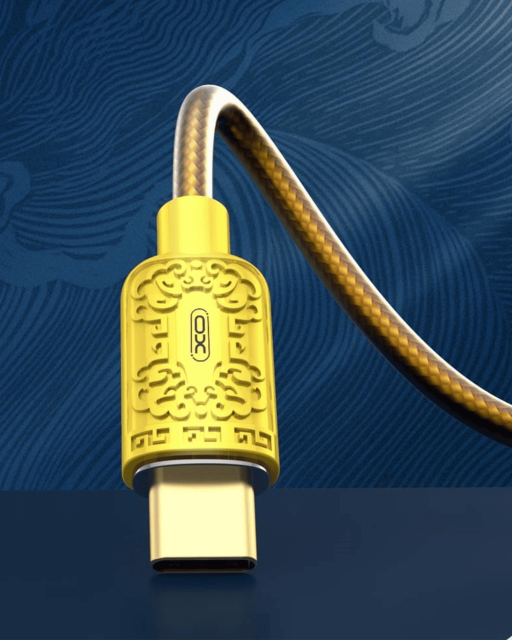 Kabel 2xUSB Typ C do iPhone 15/16, tableta, laptopa, PD 60W, szybkie ładowanie, 1 metr, złoty