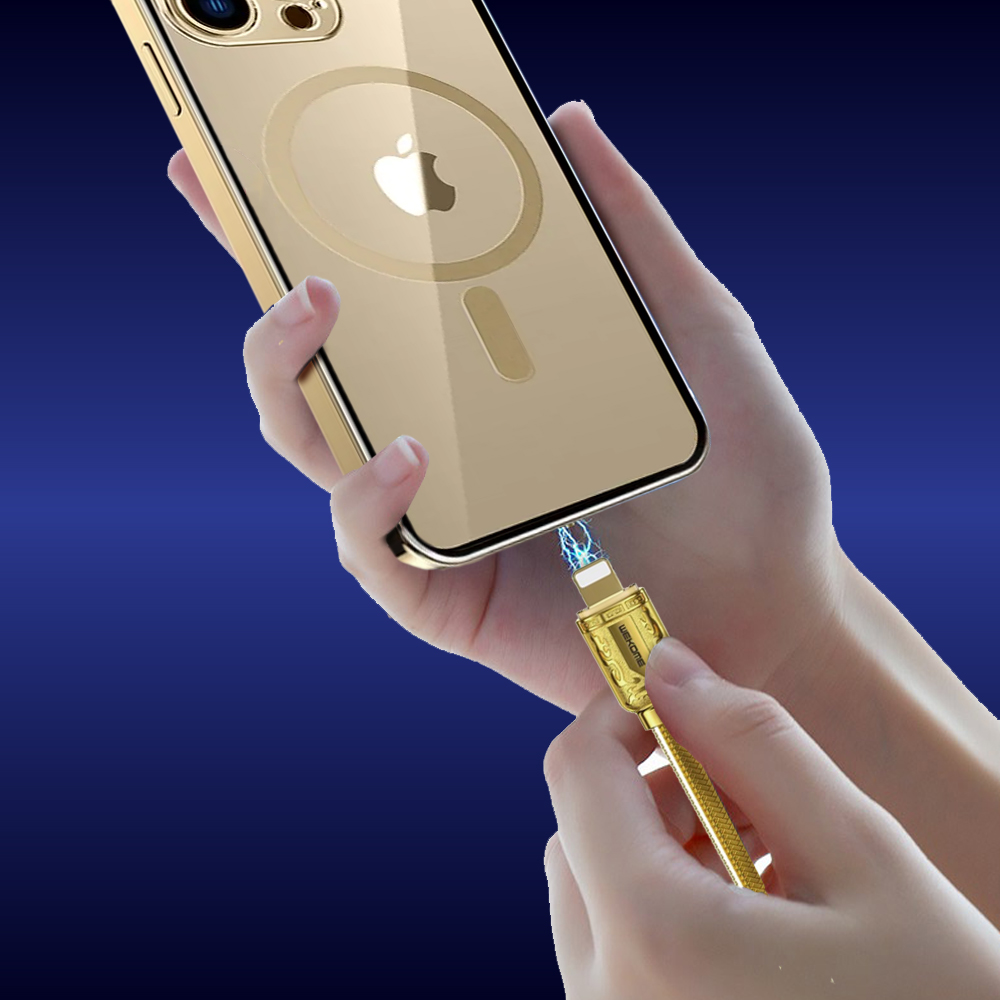Etui do iPhone 13 Pro Ibizu Elite Skin, krystalicznie czyste z metalową ramką, złote z MagSafe (OUTLET)