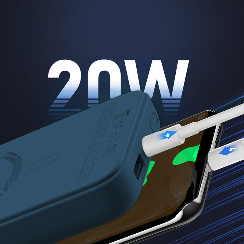 Power Bank 10000mAh z MagSafe magnetyczna ładowarka bezprzewodowa, szybkie ładowanie, czarny