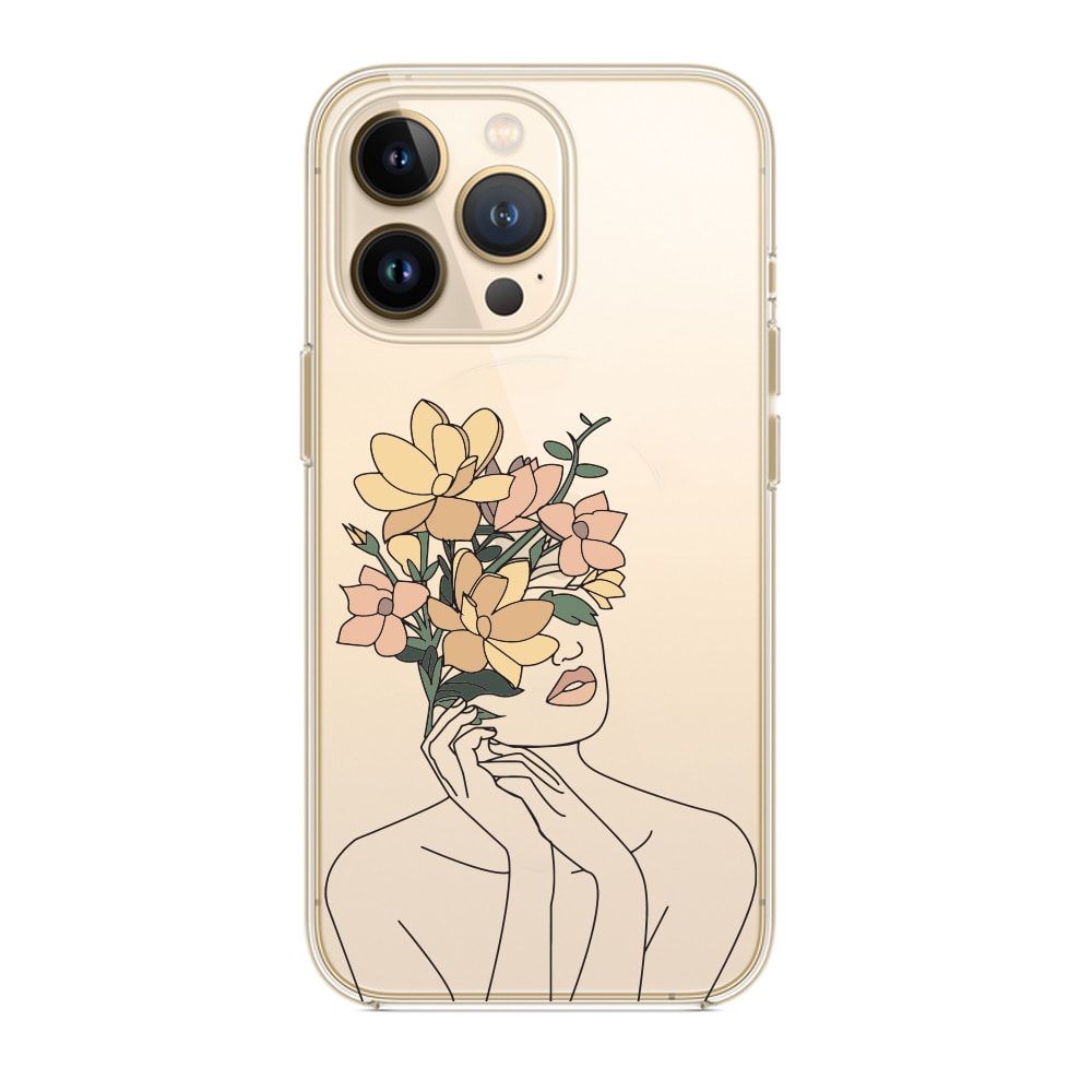 etui do iphone 14 pro max, kobieta i kwiaty
