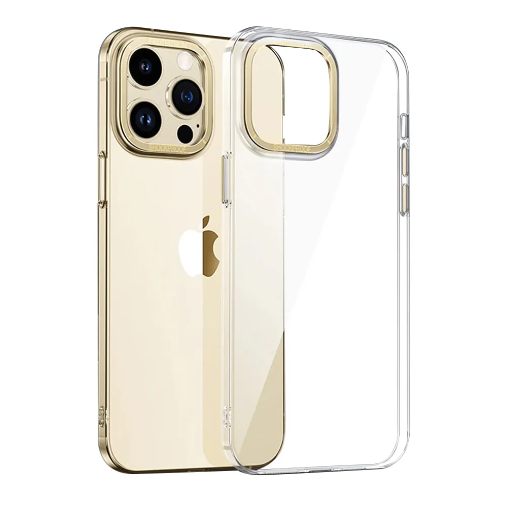 Etui do iPhone 14 Pro Max Cam Ring, twardy tył, przeźroczyste