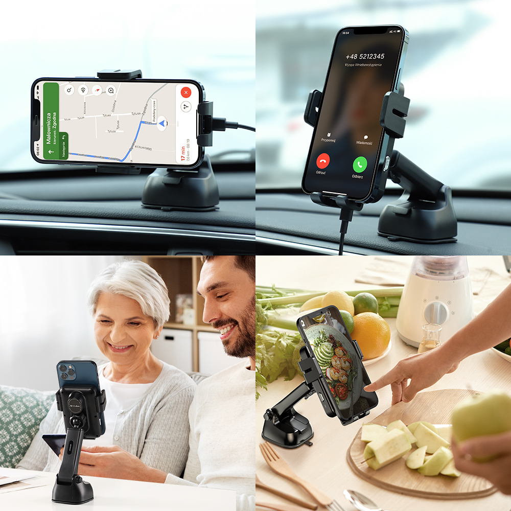 Uchwyt samochodowy z bezprzewodową ładowarką